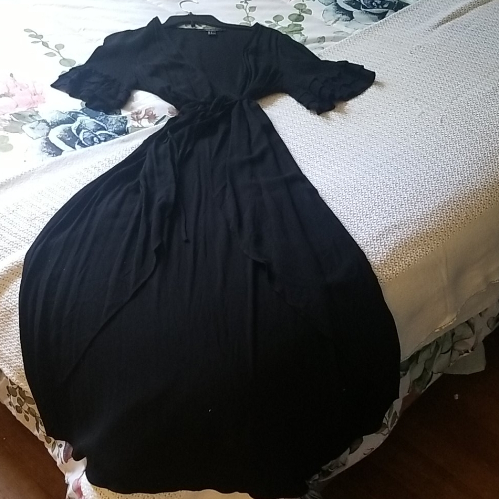Black wrap around dress